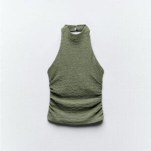 Zara Textured Voluminous Halter Top